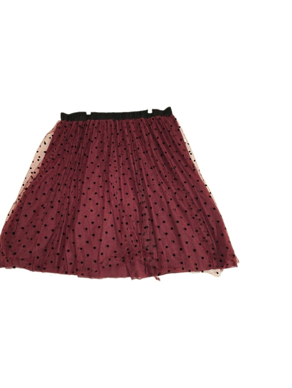 draper james Rsvp Skirt Sz XXL Burgundy Mesh Polka Dots Tulle Layers Whimsy Goth - Picture 1 of 9